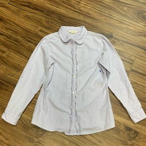 - Lands End kids lilac button down girl’s shirt, size 10